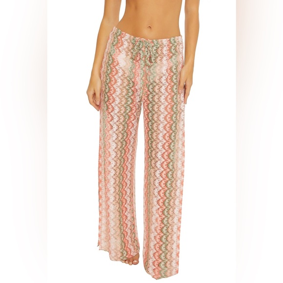 Becca swim crochet side slit pants size small - Picture 1 of 13